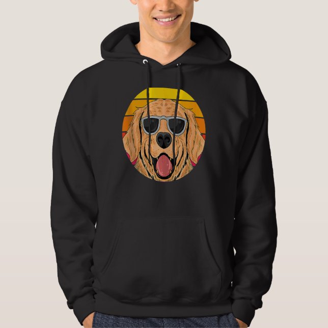 Vintagens Hund som adoptionsmottagare med solglasö Hoodie (Framsida)