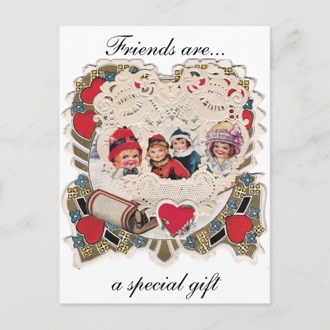 Vintagens illustrationskort vykort (Framsida)