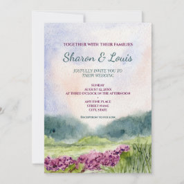 Vintagens inbjudan till vattenfärgsliggande bröllo