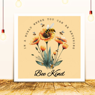 Vintagens inspiration BE-Blommigt för citattecken Poster