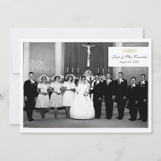 Vintagens jubileumsinbjudan inbjudningar (Framsida)