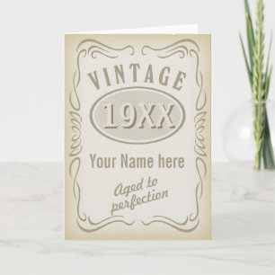 Vintagens jubileumskort (redigerbart) kort