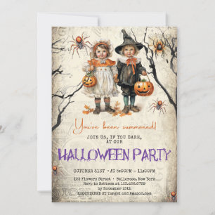 Vintagens klassiska tradition Halloween-barnkostym Inbjudningar