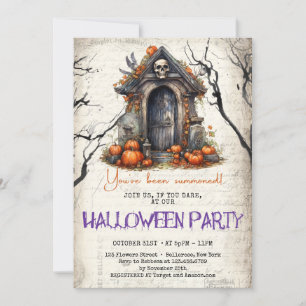 Vintagens klassiska traditioner skrämmande Hallowe Inbjudningar