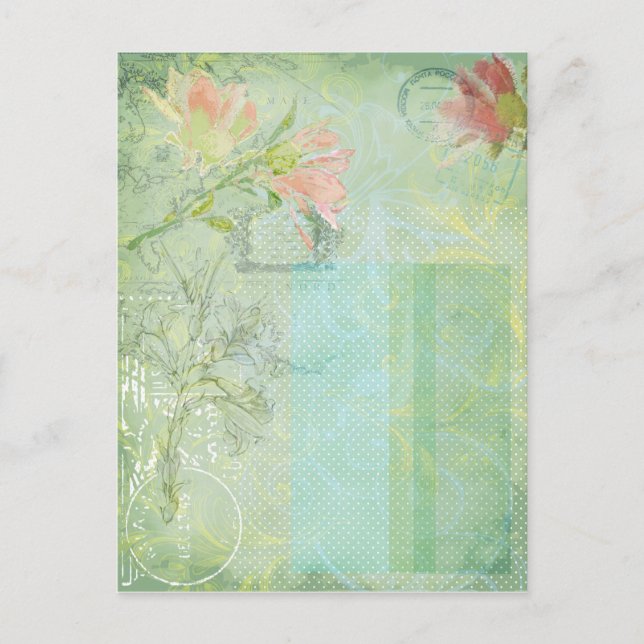 Vintagens kollage, skiktat vykort (Framsida)