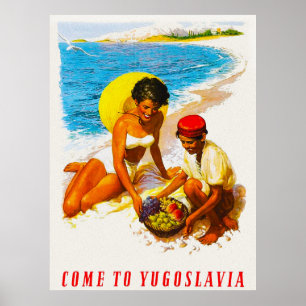 Vintagens Kom till Jugoslaviens resebyrå Poster