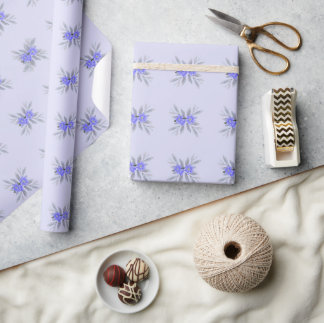 Vintagens Lila blommar Blommönster och Löv Presentpapper