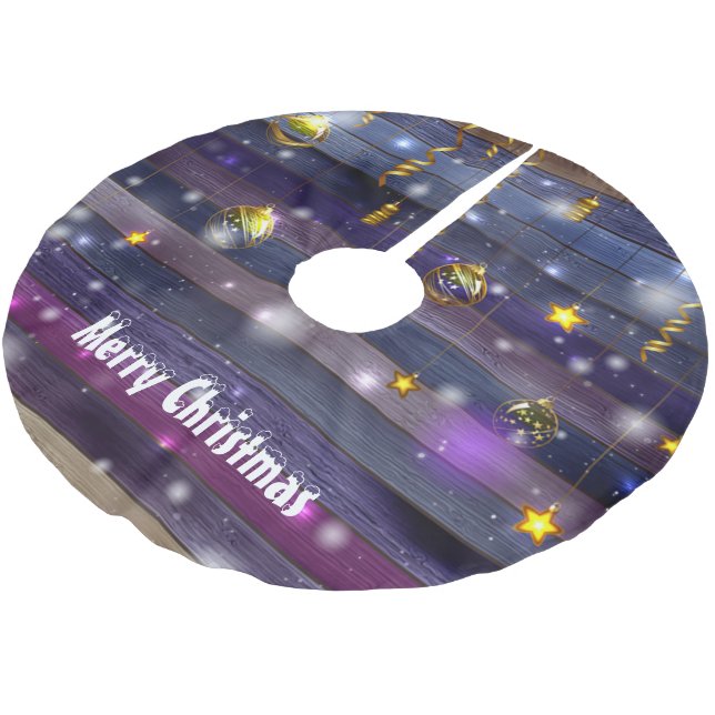 Vintagens Lila Julgransmatta Borstad Polyester (Vinklad)