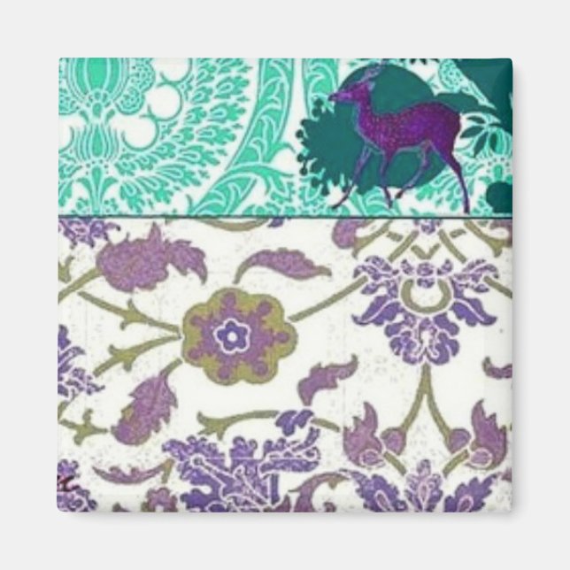 Vintagens Lila och Grönt Magnet (Framsidan)