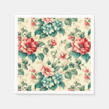 Vintagens ljusblå rödviktoriansk blommigt