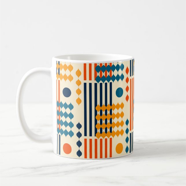 Vintagens lodrät, sömlöst mönster. kaffemugg (Vänster)
