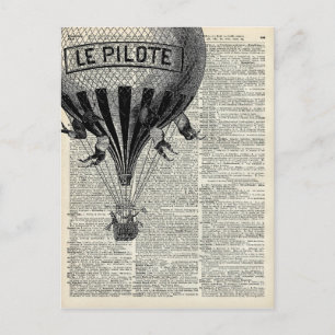 Vintagens Luftballong Vykort