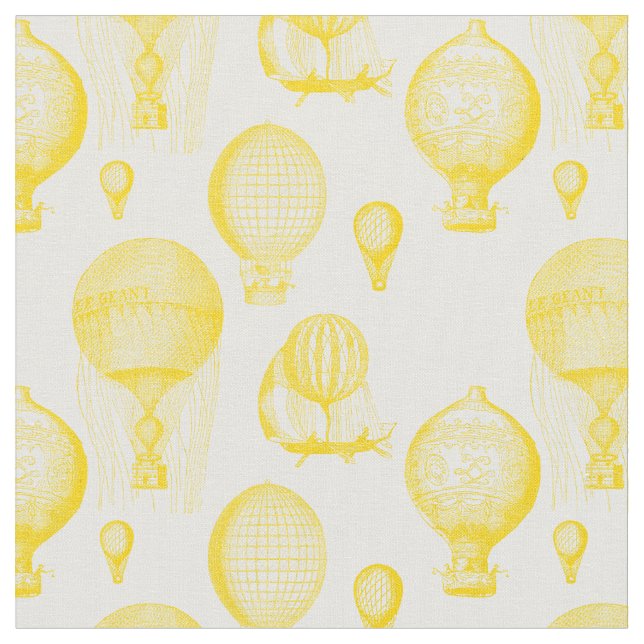 VINTAGENS LUFTBALLONGER i GULD Tyg (Närbild)