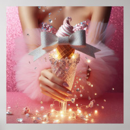 Vintagens lyxglamorsromantiska efterrätt poster