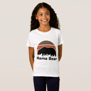 Vintagens Mamma Bear Retro-solnedgång T Shirt