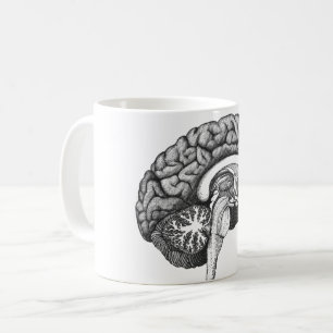 Vintagens medicinska anatomi illustration av männi kaffemugg