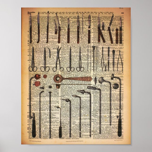 Vintagens medicinska instrument poster (Framsidan)