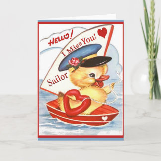 Vintagens militära Hej! Jag missar dig Sailor Card Kort