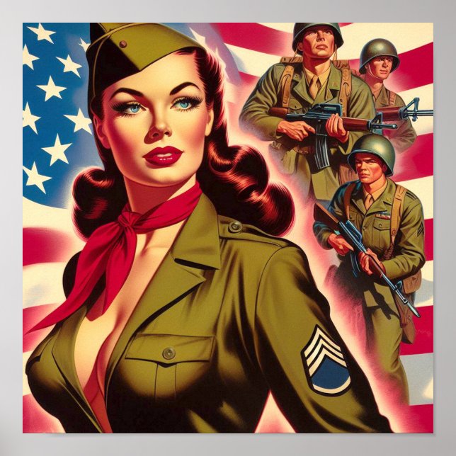Vintagens militära insticksprogram poster (Framsidan)
