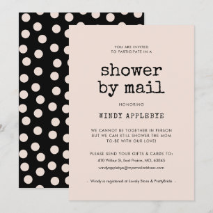 Vintagens minimalistskrivmaskin Baby Shower med po Inbjudningar