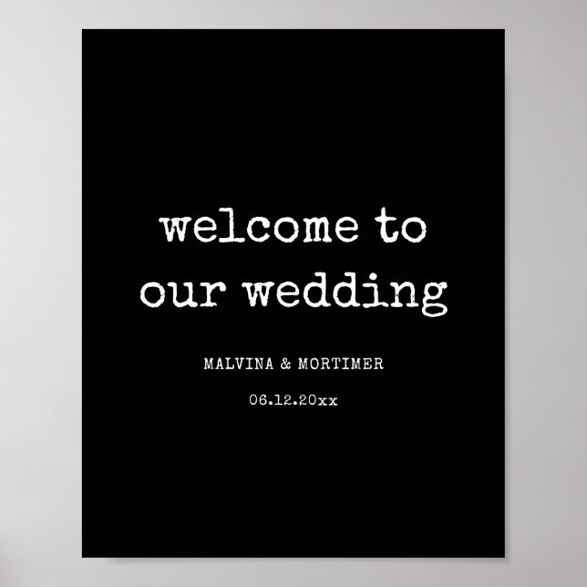 Vintagens minsta skrivmaskin bröllop poster (Framsidan)