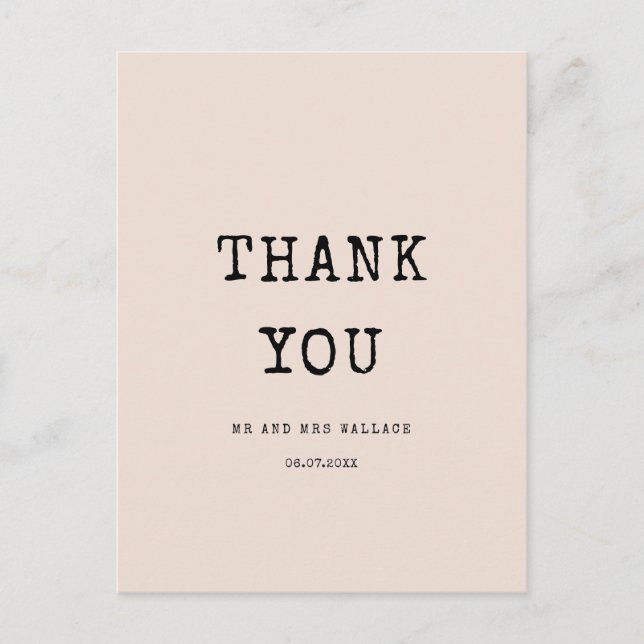 Vintagens minsta skrivmaskin Tack Vykort (Framsida)