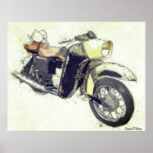 Vintagens motorcykel Poster