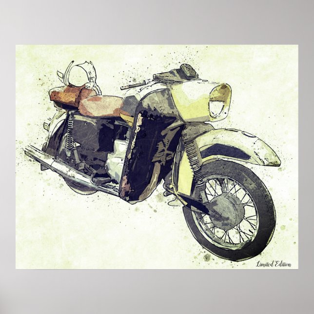 Vintagens motorcykel Poster (Framsidan)