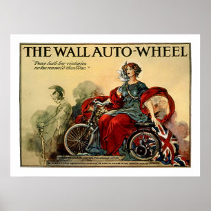 Vintagens motorcykel Poster: väggens motorhjul Poster
