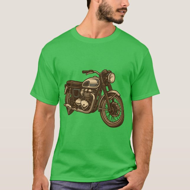 Vintagens motorcykelillustration t shirt (Framsida)