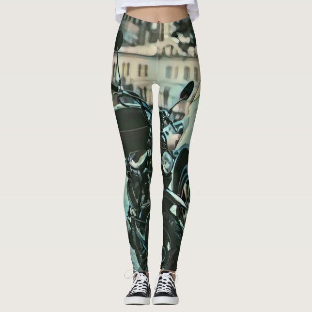 Vintagens motorcykelpresent leggings (Framsida)