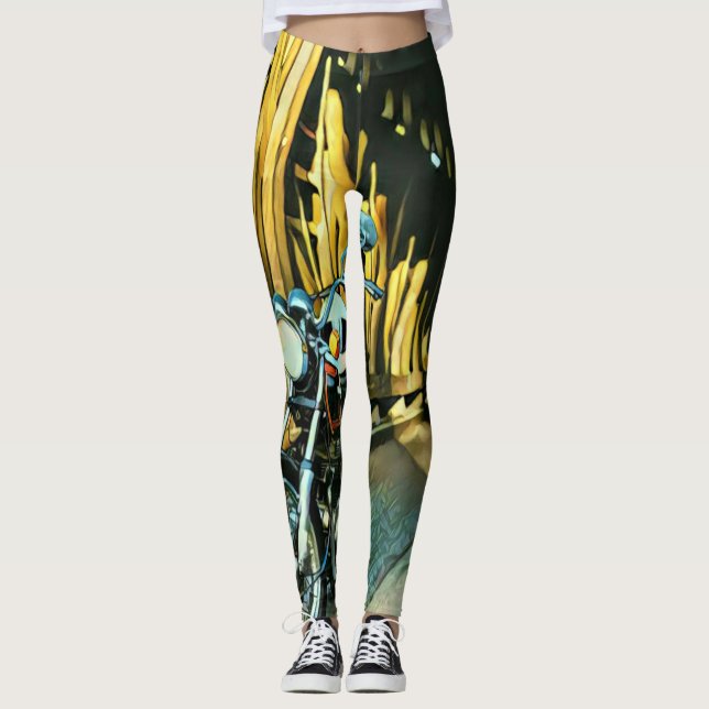 Vintagens motorcykelpresent leggings (Framsida)