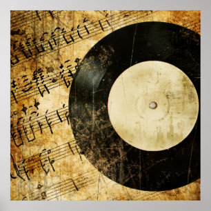 vintagens musikaliska bakgrund poster