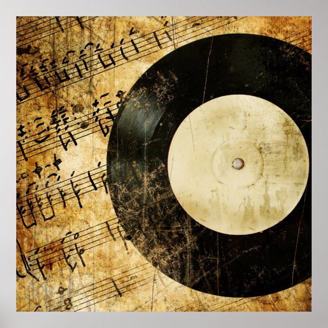 vintagens musikaliska bakgrund poster (Framsidan)