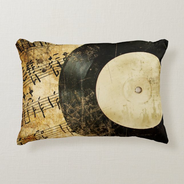 vintagens musikbakgrund prydnadskudde (Framsidan)