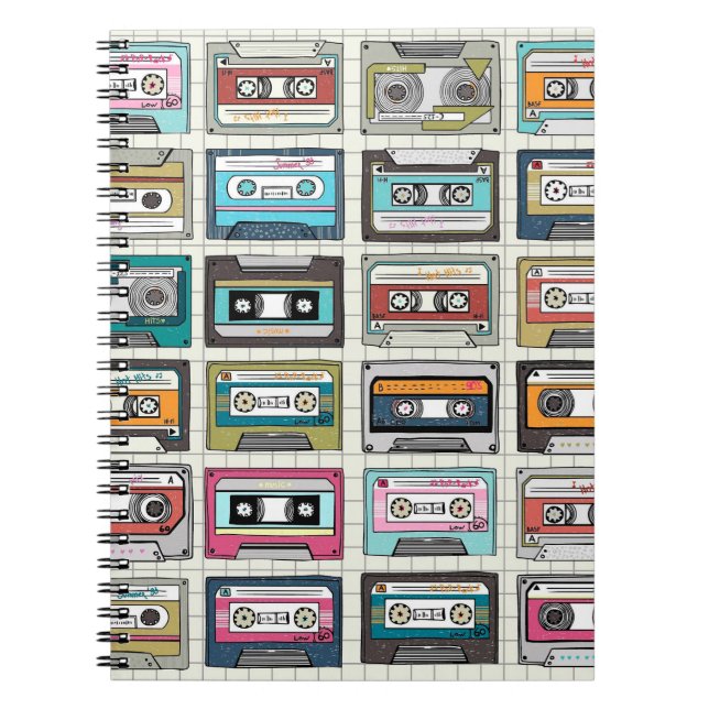 Vintagens musikkassettdesign anteckningsbok (Framsidan)
