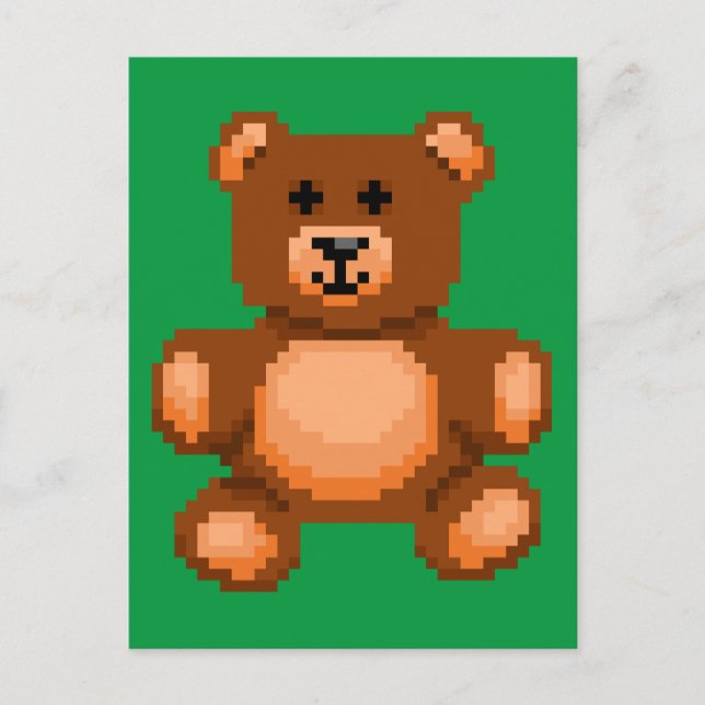 Vintagens Nalle - Pixelgrafik Vykort (Framsida)