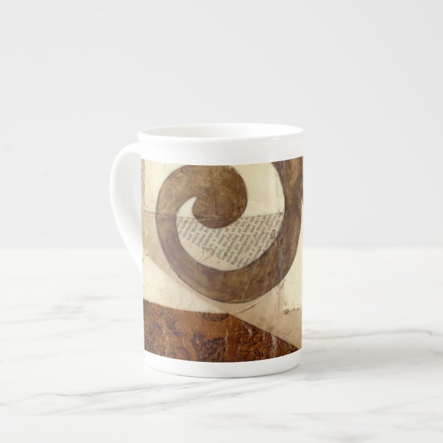 Vintagens nyhetsbläddring benporslin mugg (Framsida vänster)