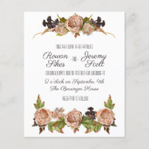 Vintagens - och plommonbudgetinbjudan för Blommigt