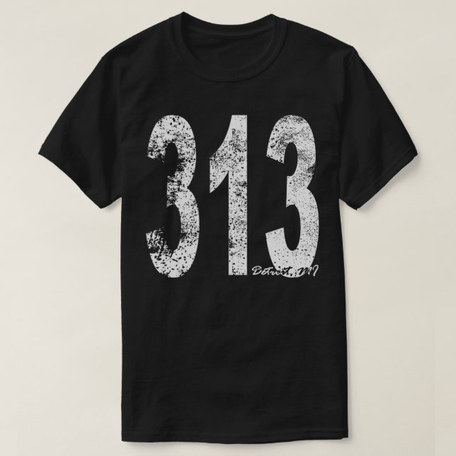 Vintagens områdeskod 313 t shirt (Design framsida)