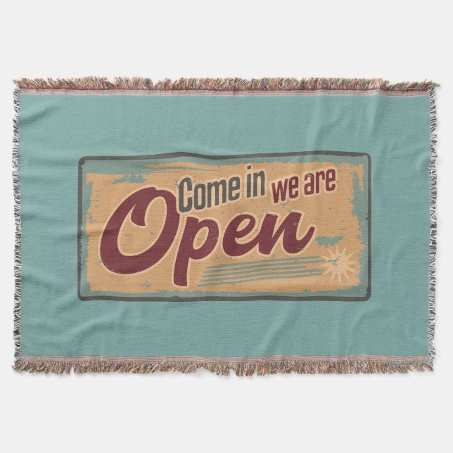 Vintagens öppna visitkort - retro cafe-garage filt (Framsidan)