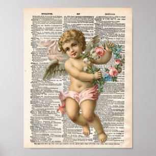 Vintagens ordlistsida med cherub poster