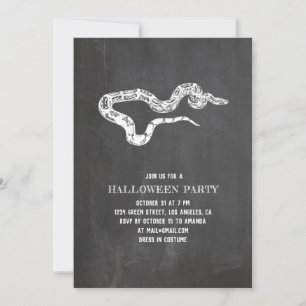 Vintagens orm. Chalkboard Halloween fest. Djuren Inbjudningar