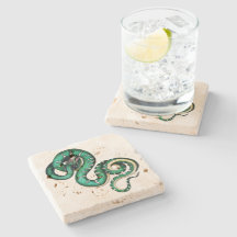 Vintagens ormbild, gult för reptil grönt