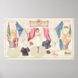 Vintagens Pappra docka Poster
