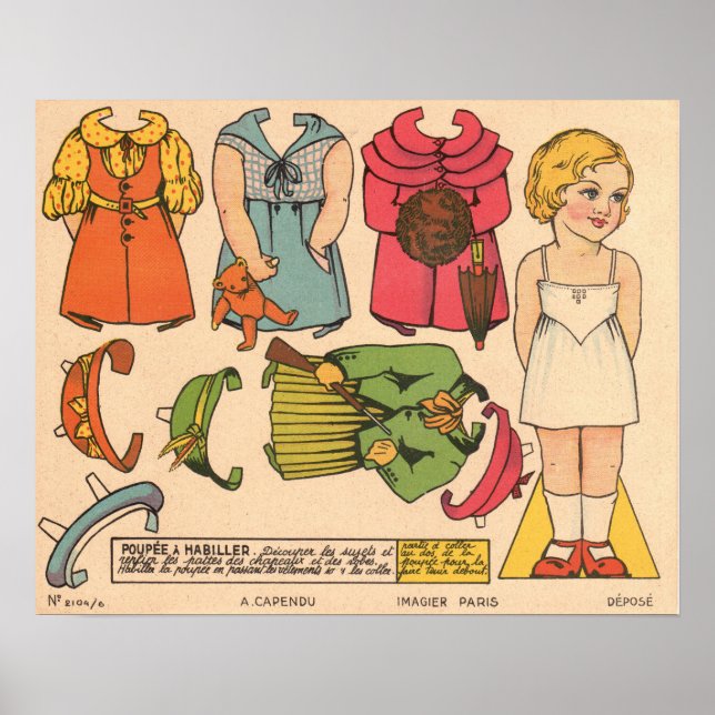 Vintagens Pappra docka Poster (Framsidan)