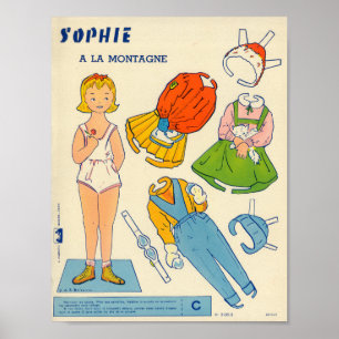 Vintagens Pappra docka Poster