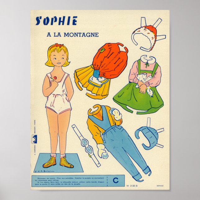 Vintagens Pappra docka Poster (Framsidan)