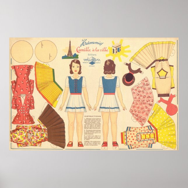 Vintagens Pappra docka Poster (Framsidan)