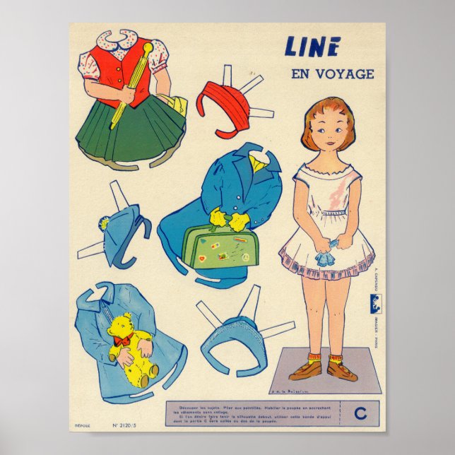 Vintagens Pappra docka Poster (Framsidan)